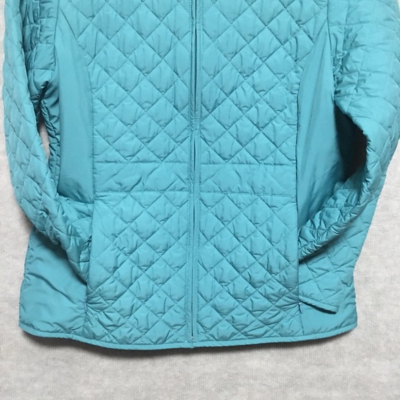 Green teal Puffer  Pendleton diamond quilted jacket Sz Sm Zip front NWOT - Picture 6 of 9